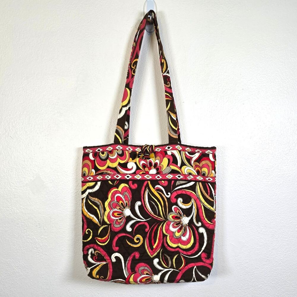 Vintage Vera Bradley Puccini Pattern Tote Bag Small Floral Retro Print 2008 Boho
